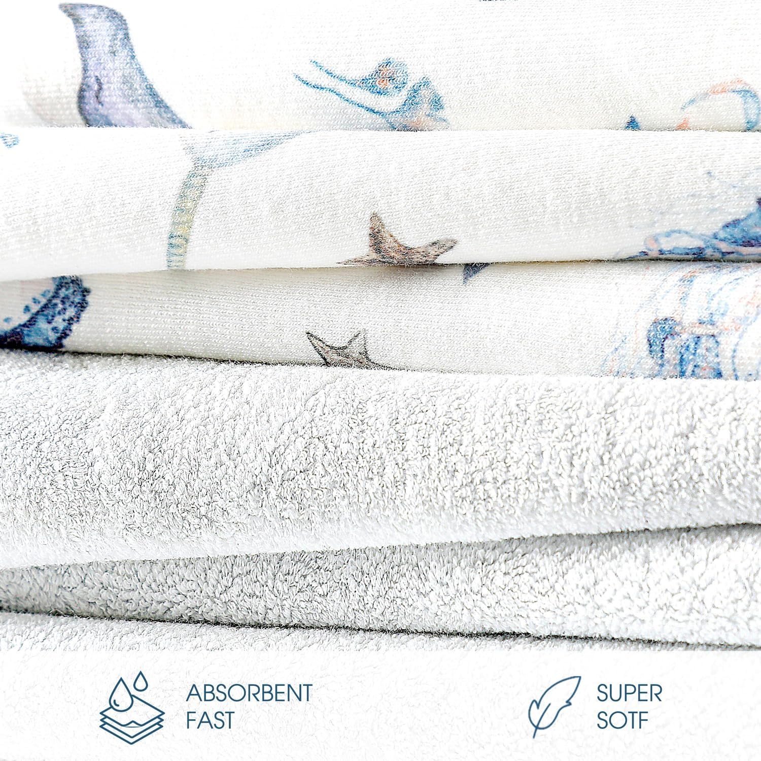 GRSSDER Baby Hooded Towel 2 Pack for Newborns and Toddlers