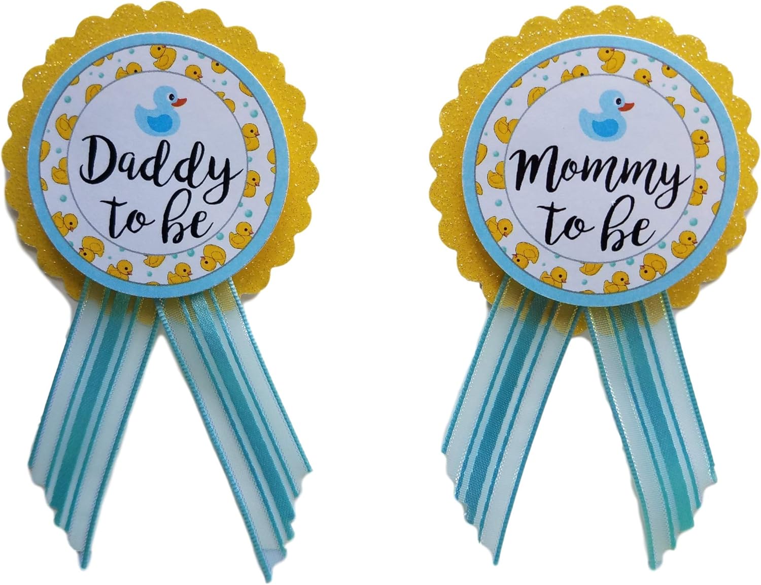 Mommy Daddy to Be Pin Duck Yellow Blue
