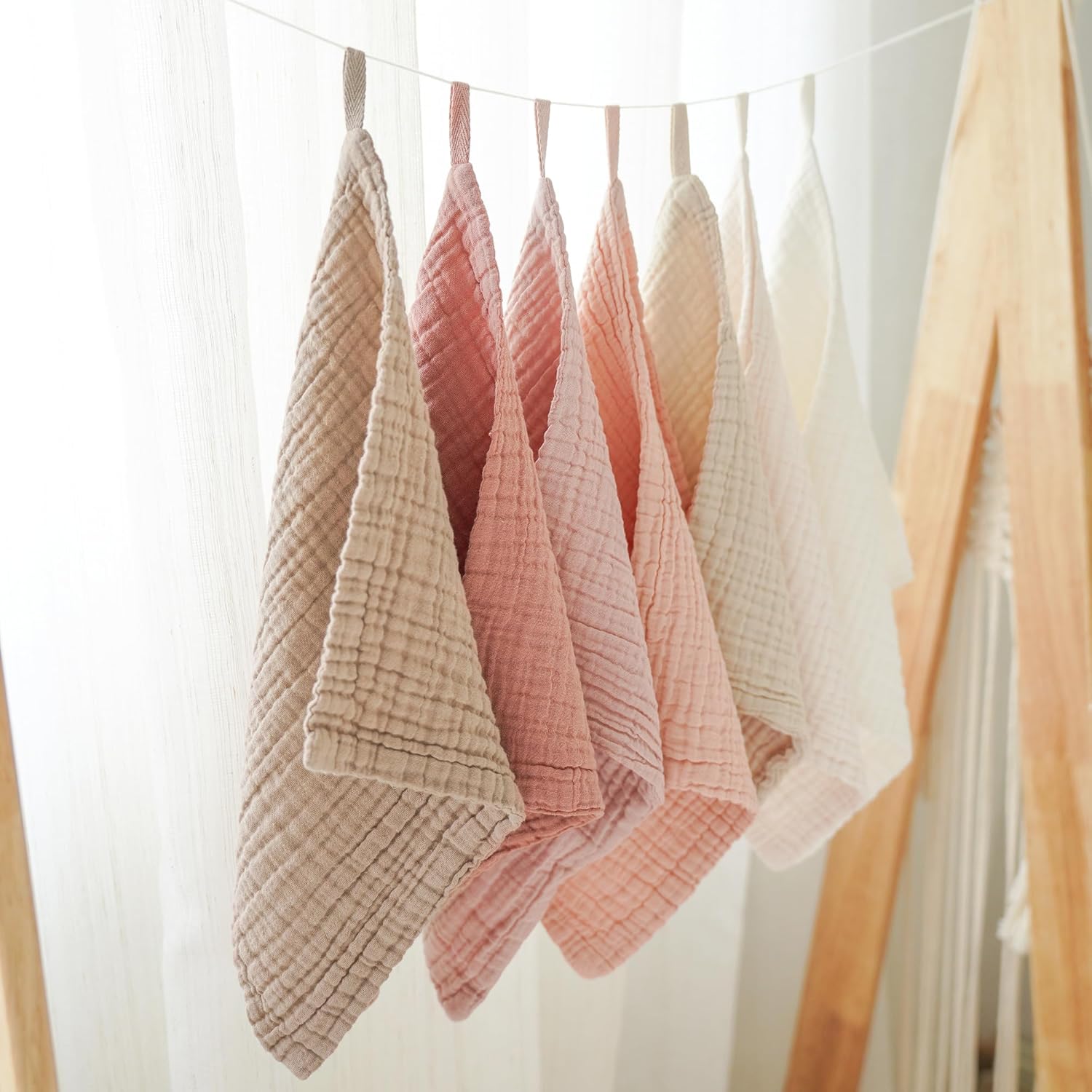 Konssy Baby Muslin Washcloths 7-Pack