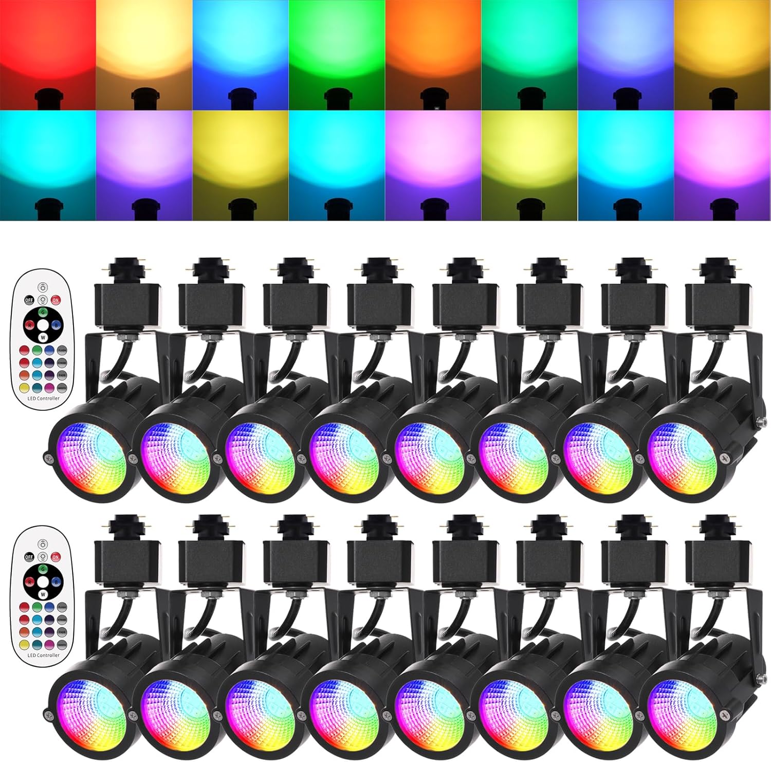 Motrackcao RGBW Track Light Heads 12W 16 Pack