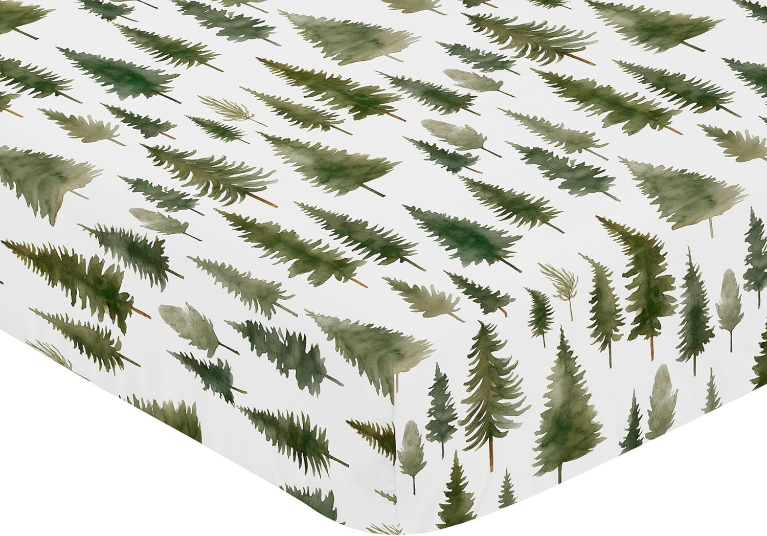 Sweet Jojo Designs Sage Green Woodland Crib Sheet 1