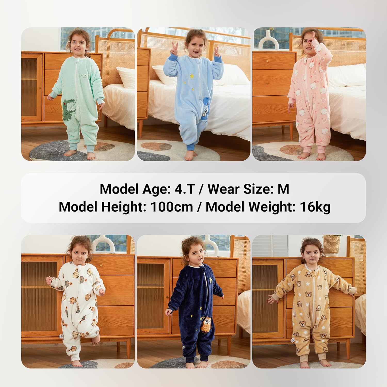 MICHLEY Flannel Baby Sleeping Bag Unisex Pajamas for Autumn Winter