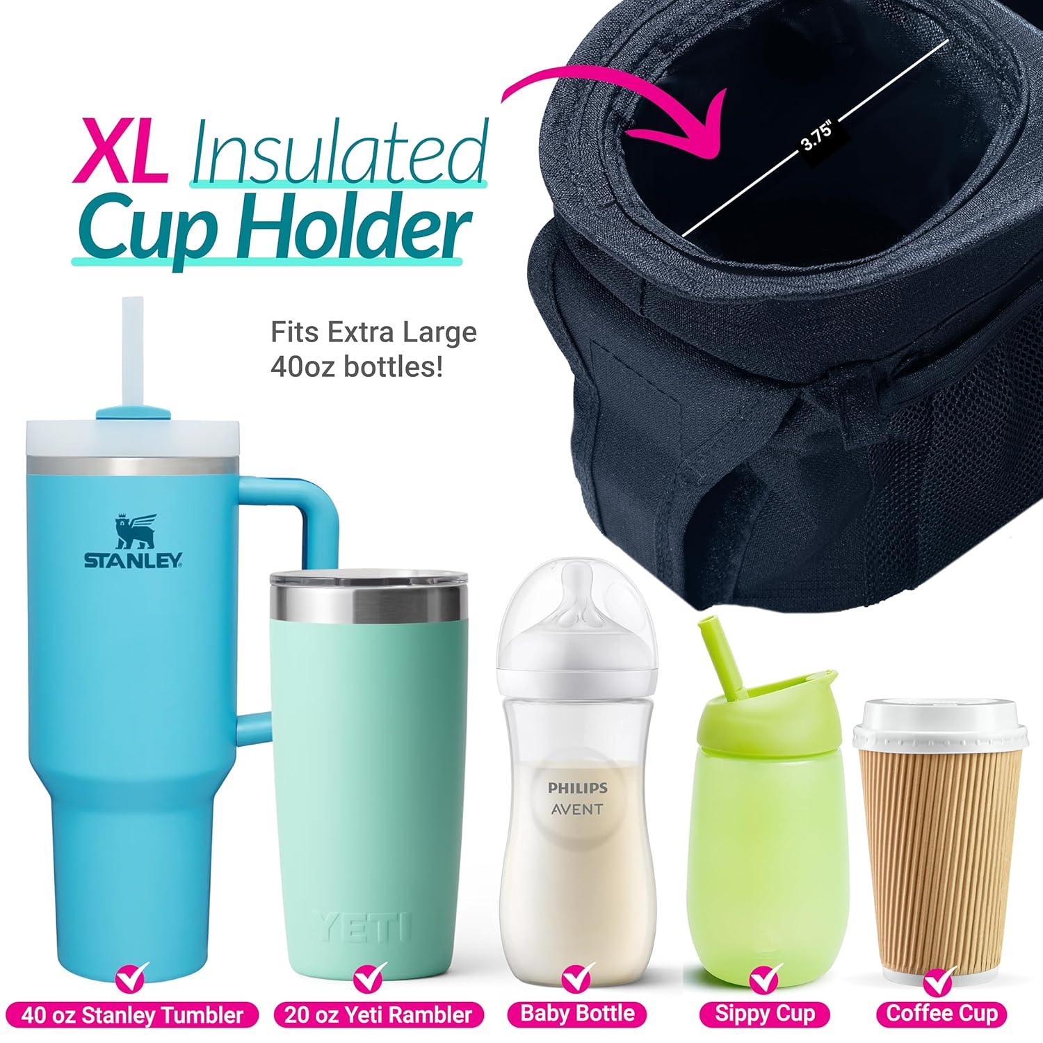 Swanoo Universal Stroller Organizer With Cup Holder