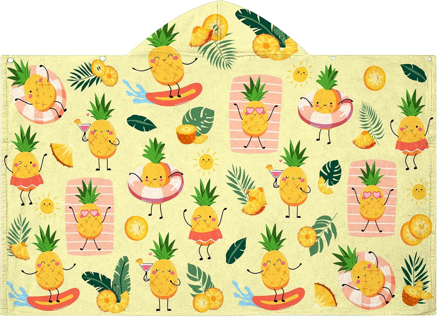 Pineapple Hooded Beach Towel for Kids