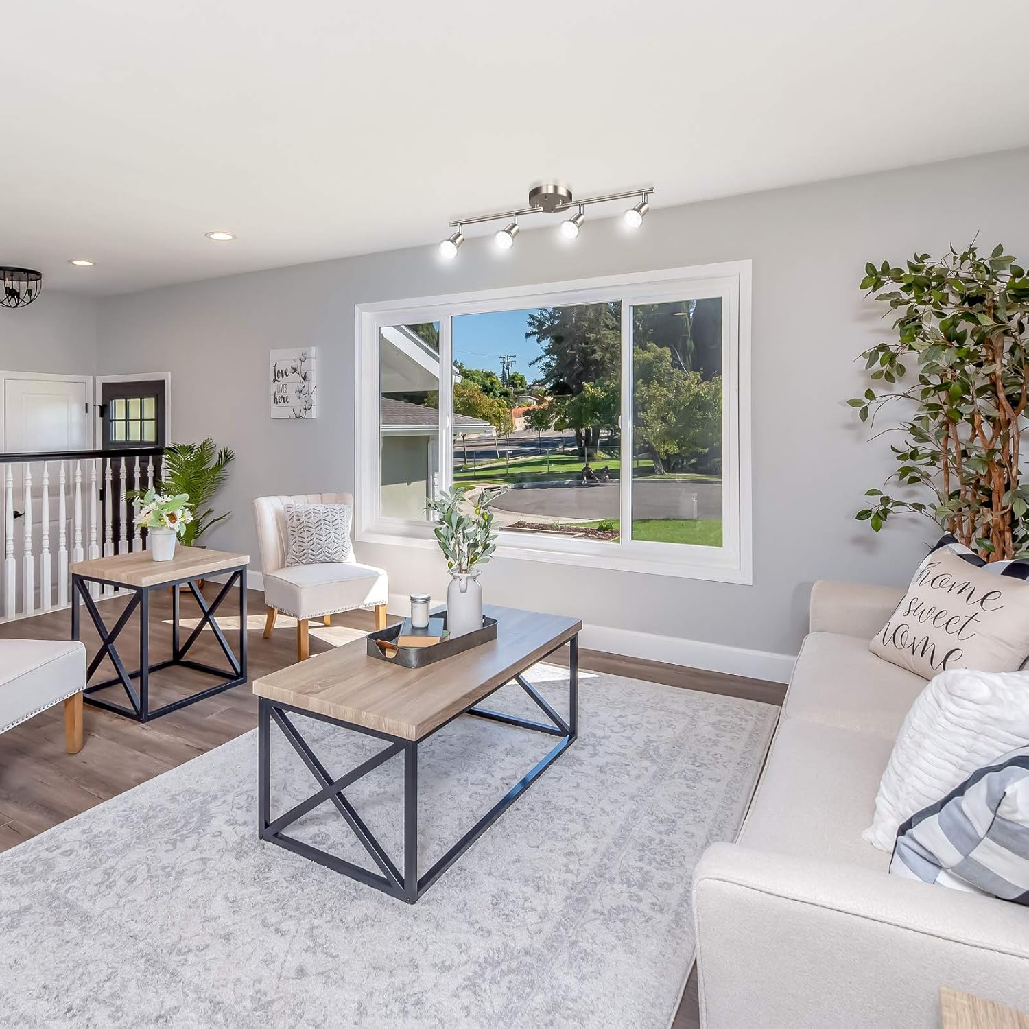 Ascher 4-Light LED Track Lighting Kit with Matt Nickel Finish