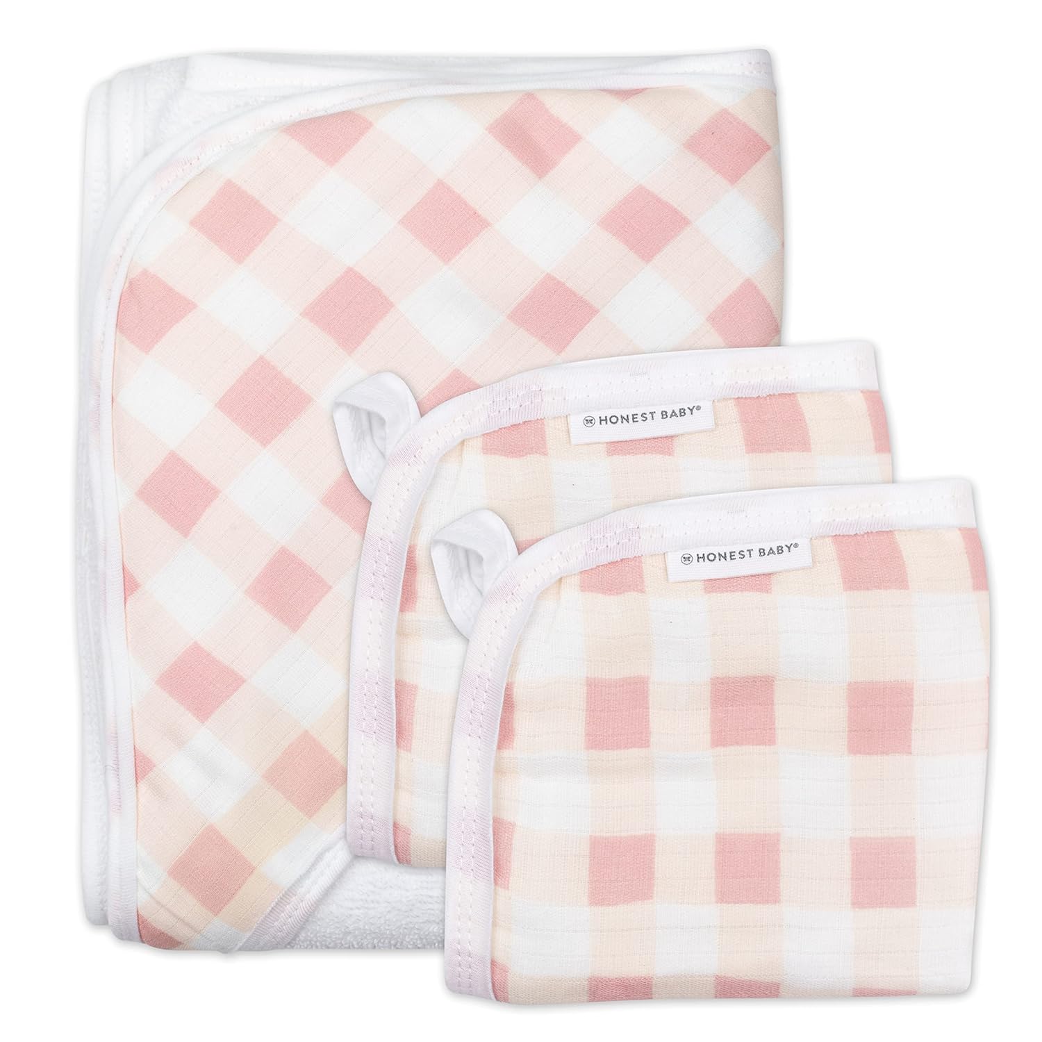 HonestBaby 3-Piece Organic Cotton Hooded Towel Set 1