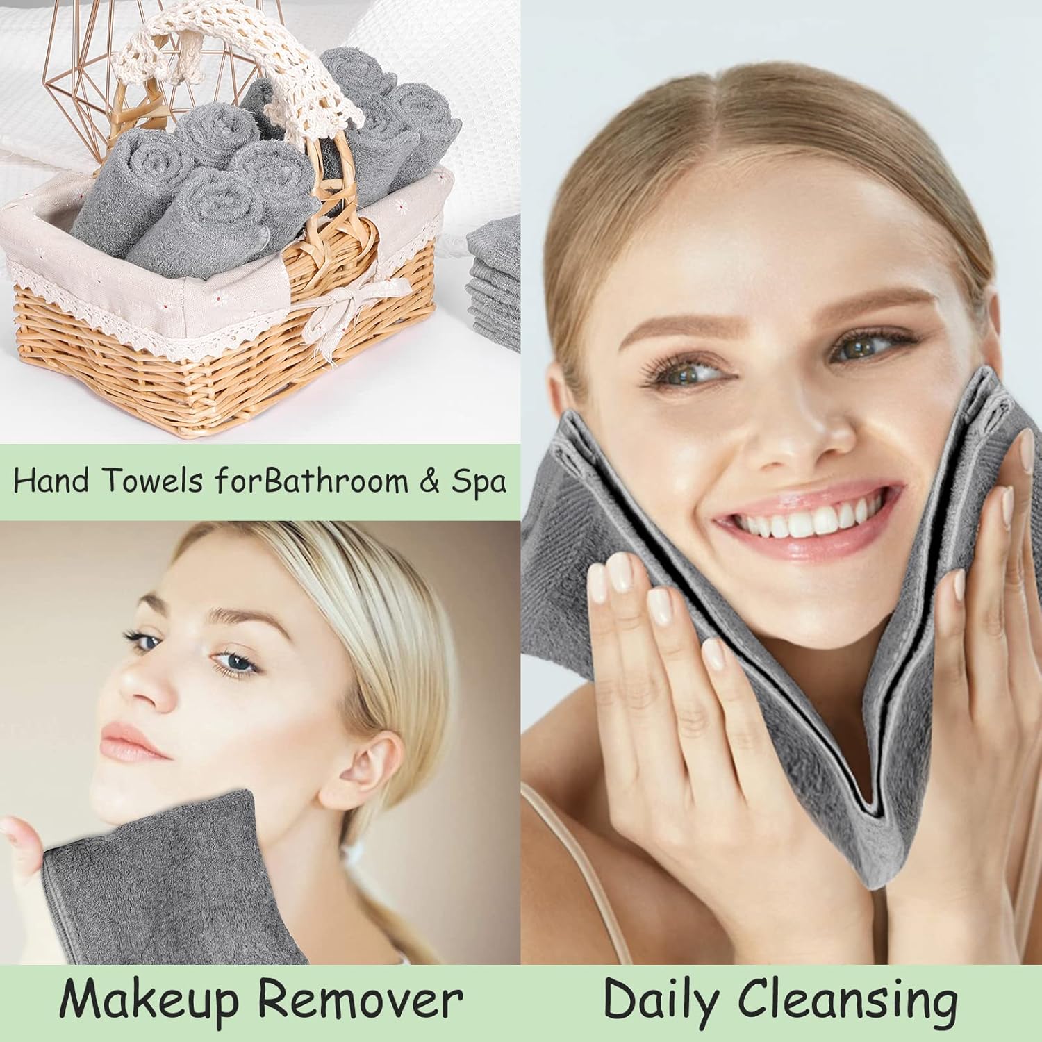 VIVANA Baby Washcloths 12 Pack Grey