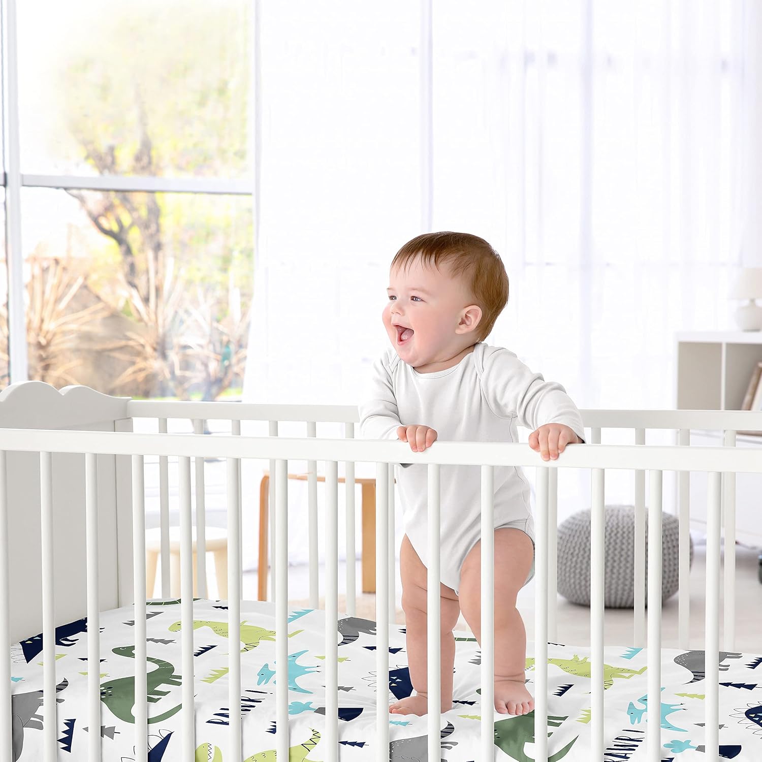 Sweet Jojo Designs Modern Dinosaur Crib Sheet Set 2pc