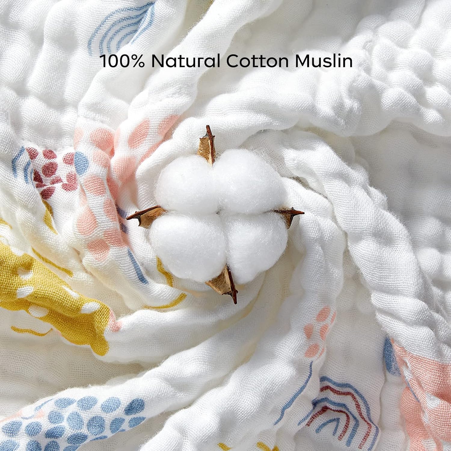 bc babycare 2-Pack Hooded Muslin Bath Towels 1