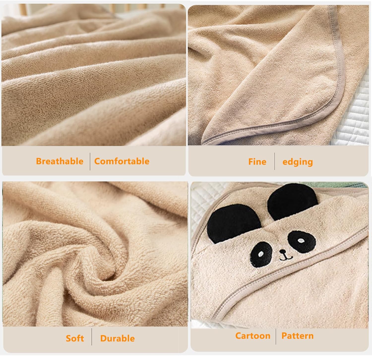 ROMASA Baby Bath Towel with Hooded Panda Design 1
