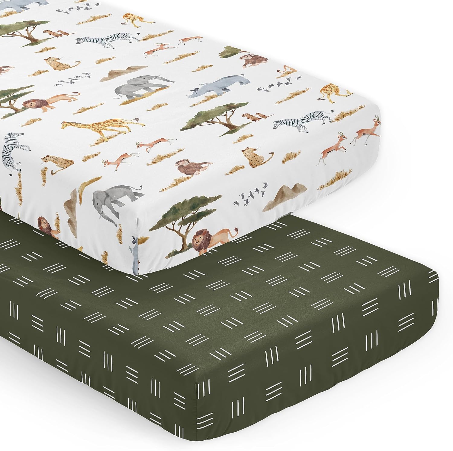 Sweet Jojo Designs Crib Sheet Set Jungle Animals 2 Pack