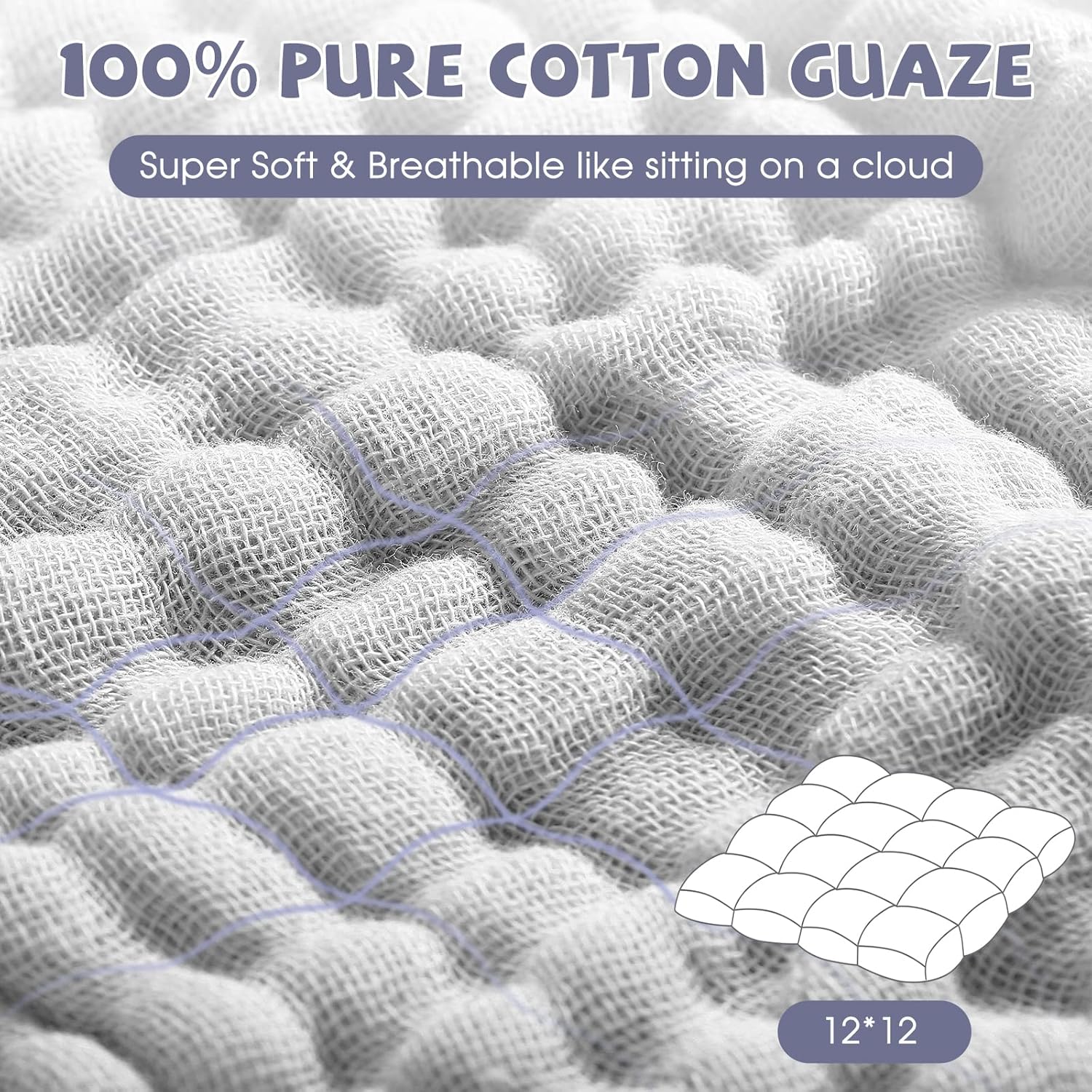 MUKIN Baby Washcloths - 6 Pack Soft Face Cloths for Newborn