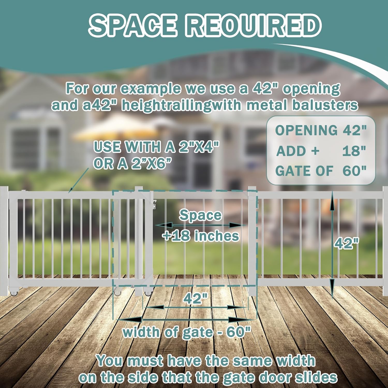 Lygoeege Heavy Duty Sliding Gate Kit 200Lbs Moonlight White