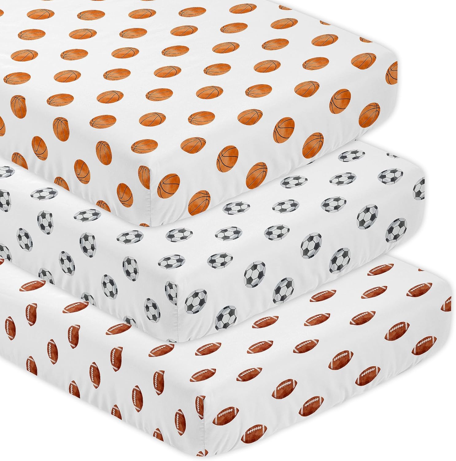 Sweet Jojo Designs Sports Themed Crib Sheets 3-Pack