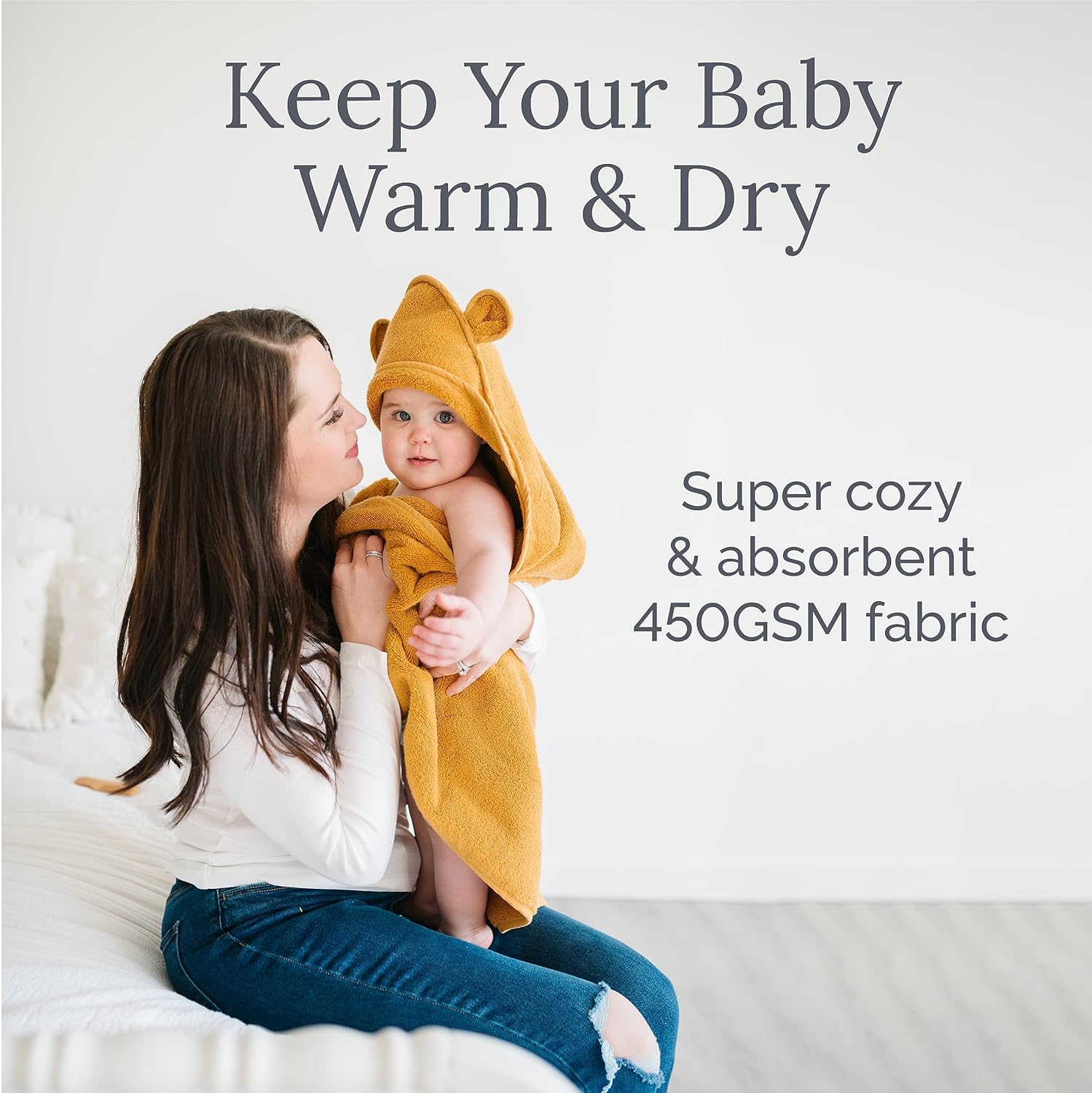 Natemia Premium Hooded Baby Bath Towel - Organic Cotton Soft Luxurious