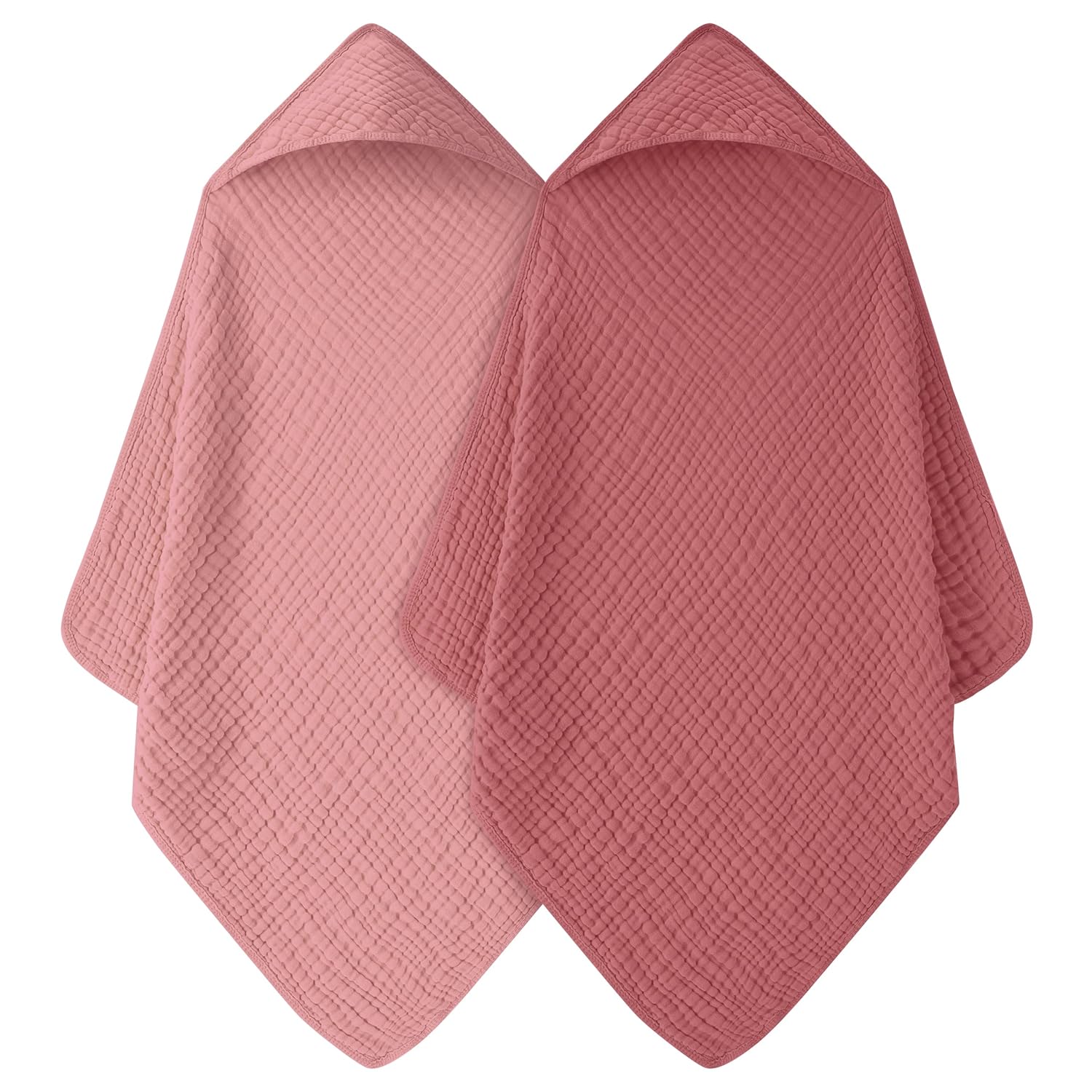 FIEMOL 2 Pack Hooded Muslin Baby Towels