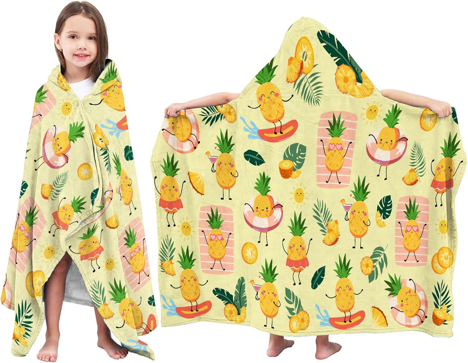 Pineapple Hooded Beach Towel for Kids
