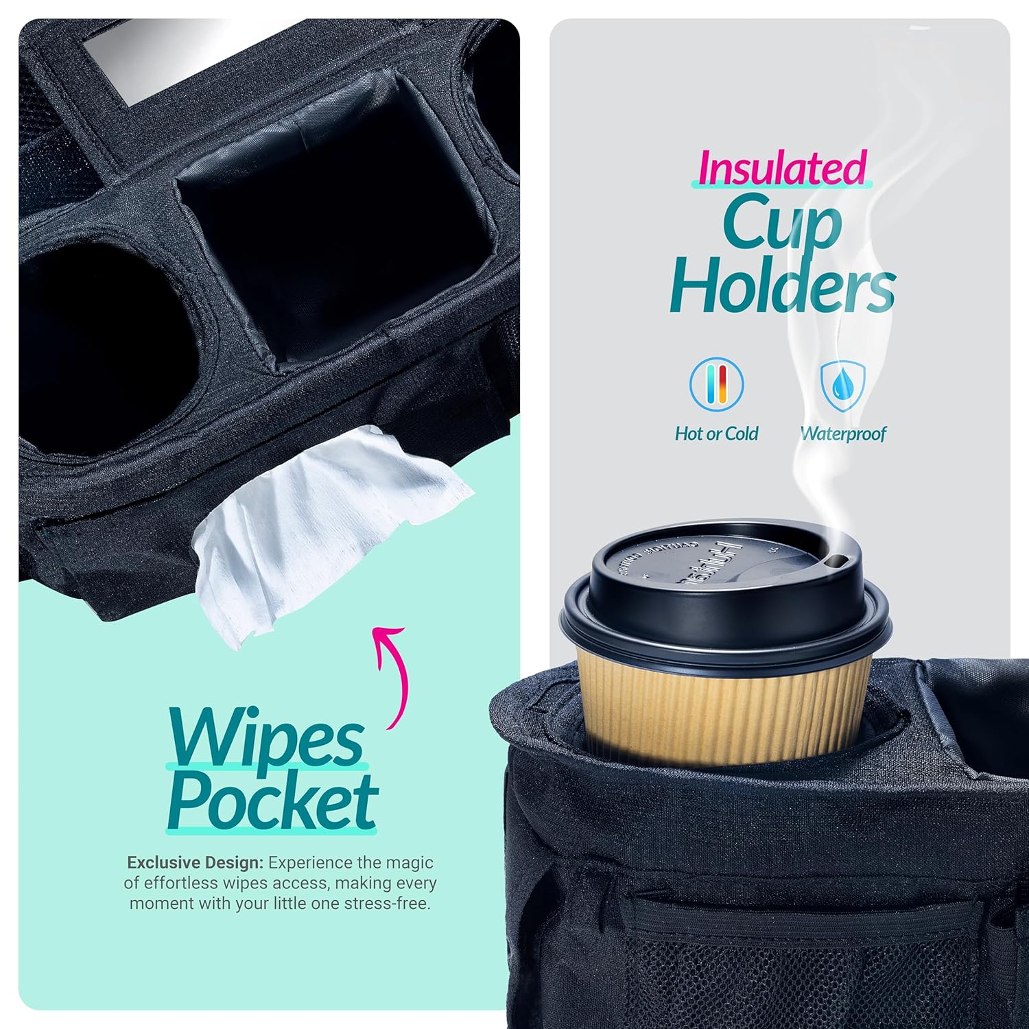 Swanoo Universal Stroller Organizer With Cup Holder