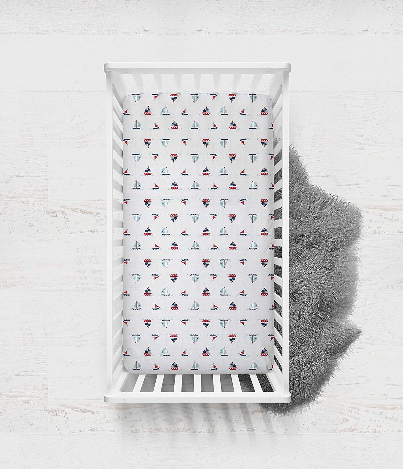 Bacati Little Sailor 100 Cotton Muslin Crib Sheets 1
