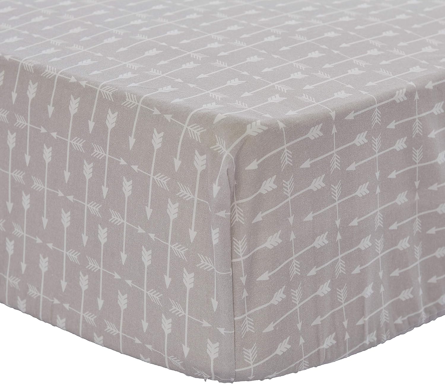 Levtex Baby Rowan Crib Sheet - Grey White 100 Cotton