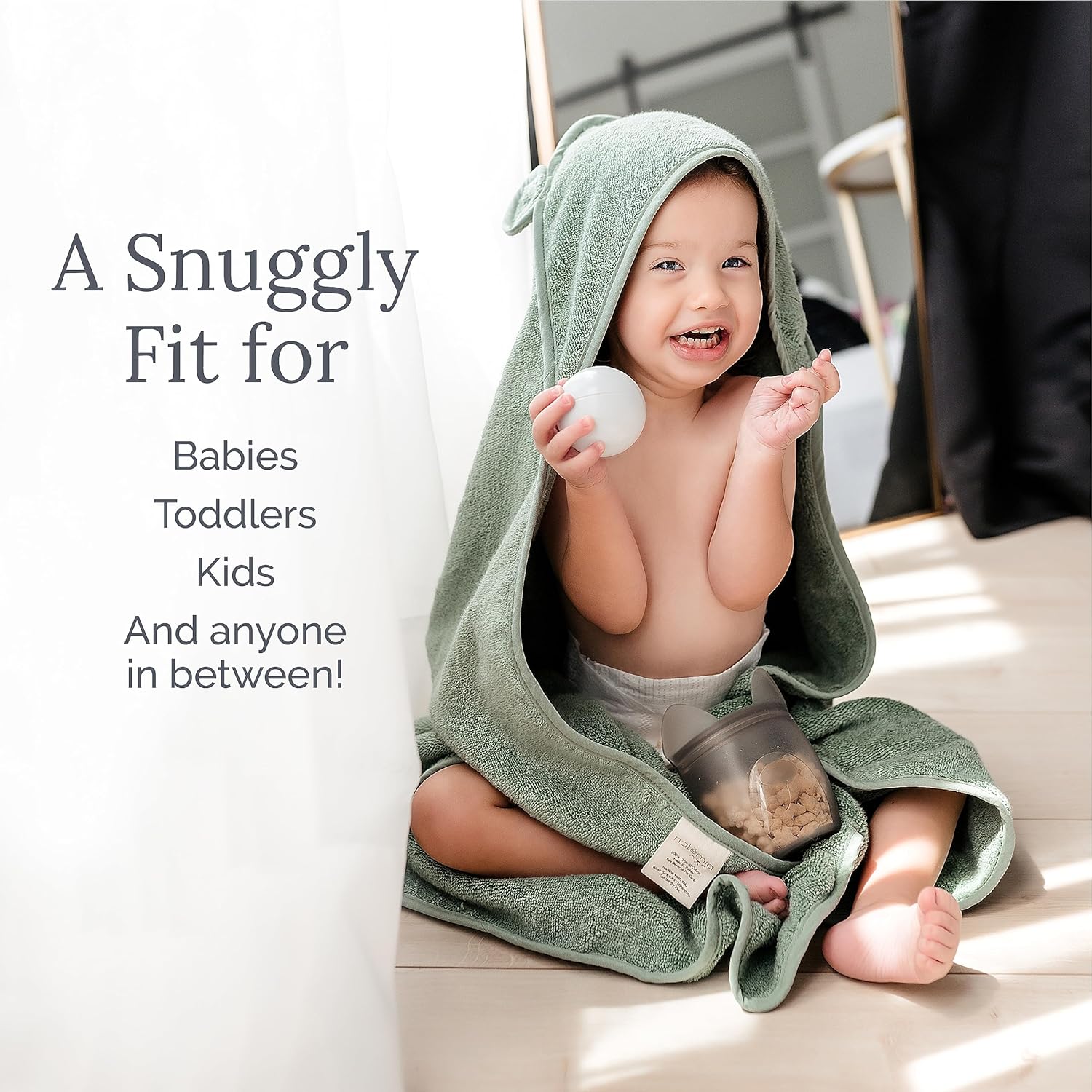 Natemia Premium Hooded Baby Bath Towel - Organic Cotton Soft Luxurious