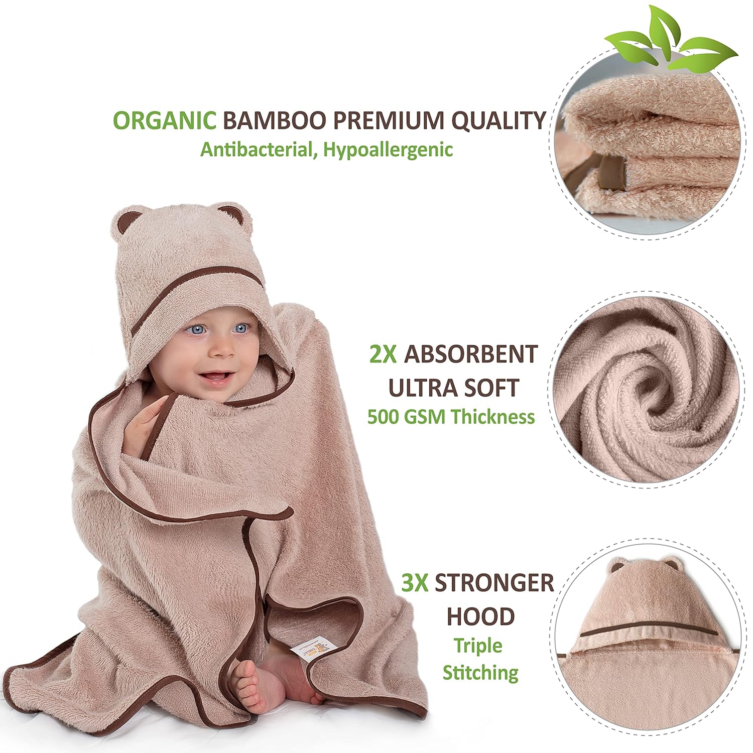 Premium Baby Bath Towel with Bamboo Hood