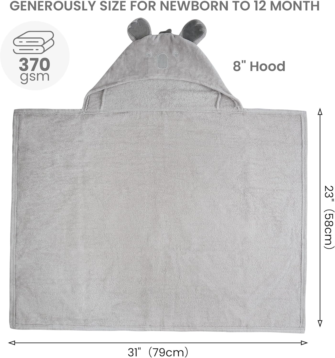 Viviland 2 Pack Hooded Baby Towels - Soft 100 Cotton 1