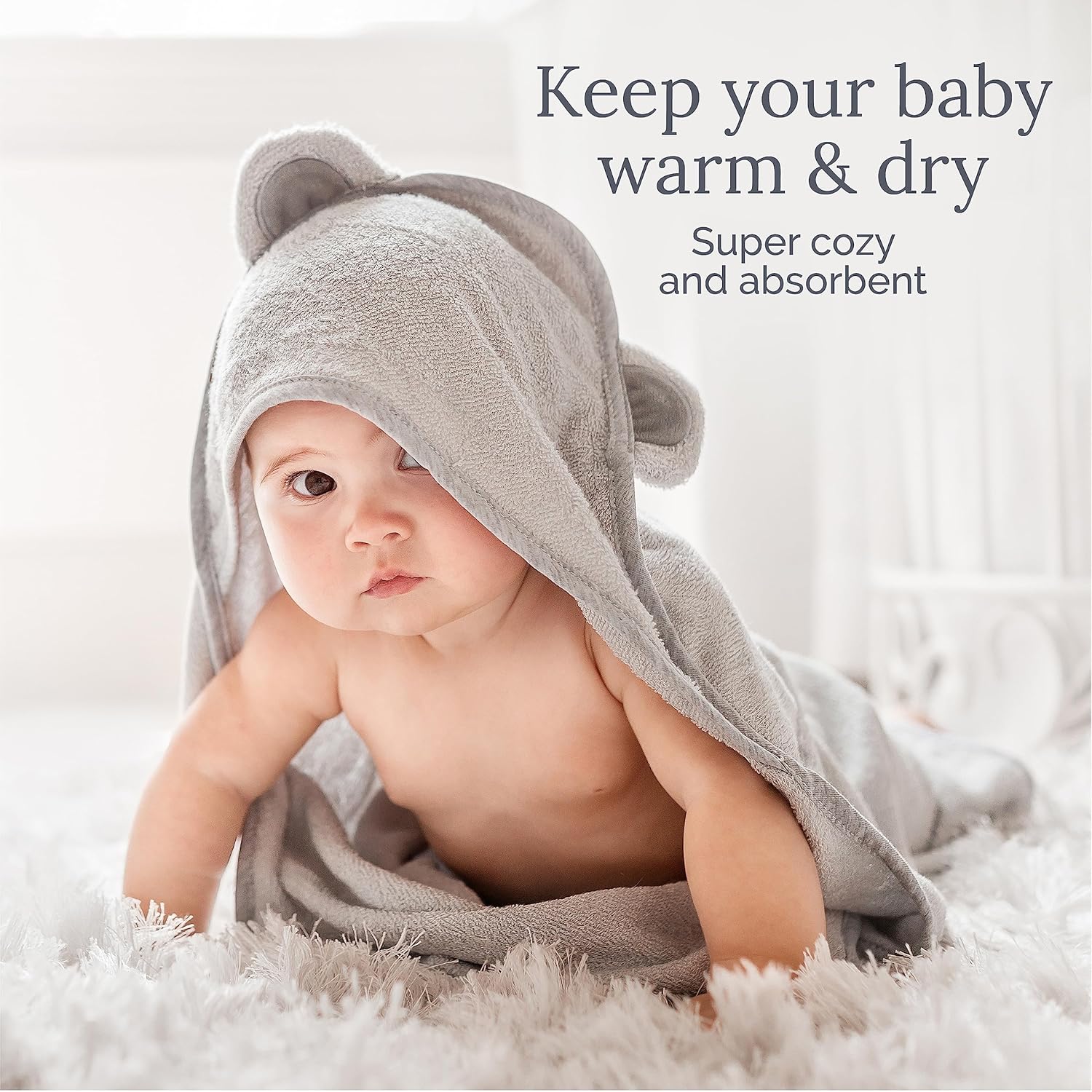 Natemia Premium Hooded Baby Towel with Hippo Design