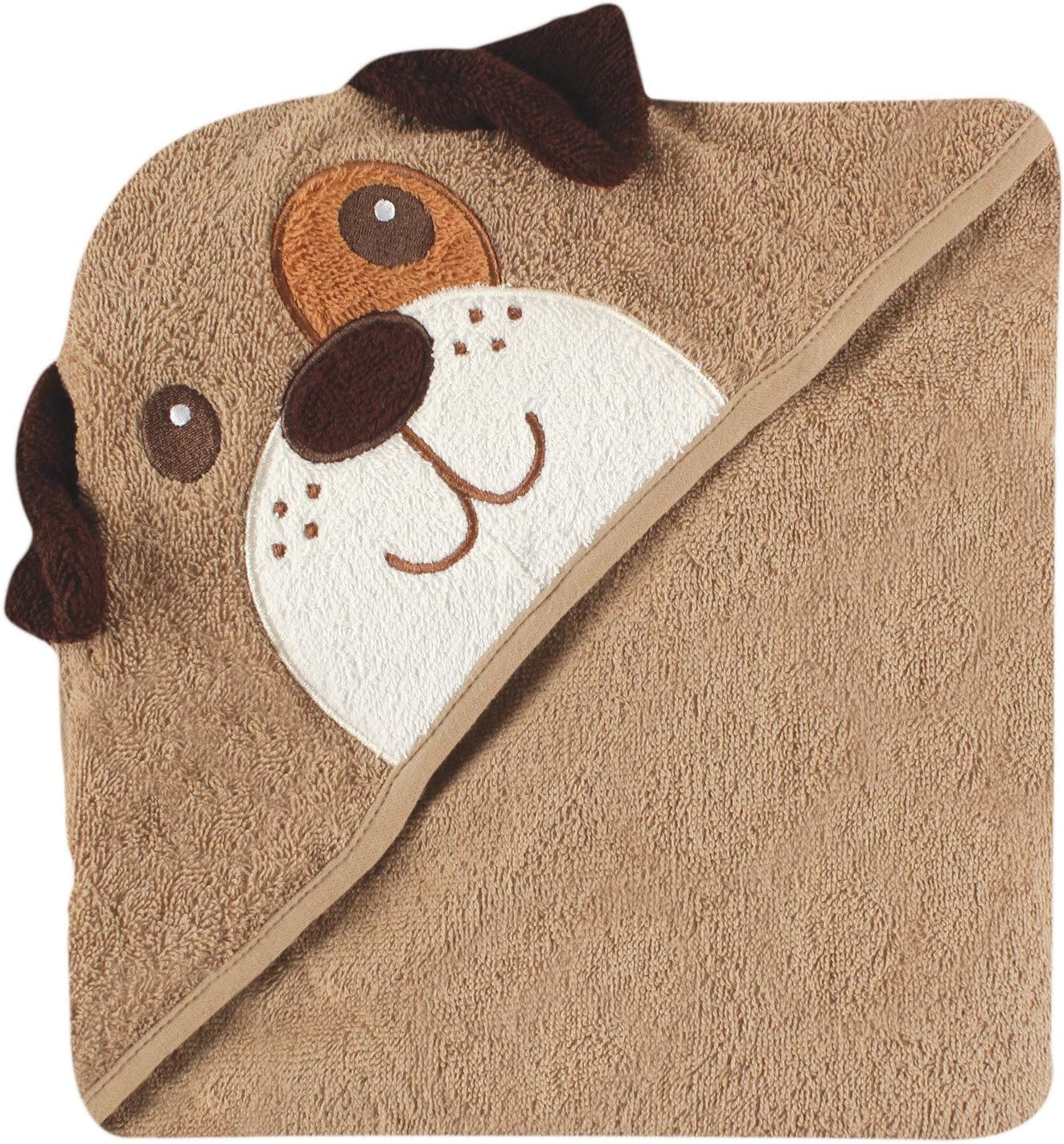 Luvable Friends Baby Cotton Dog Face Hooded Towel One Size