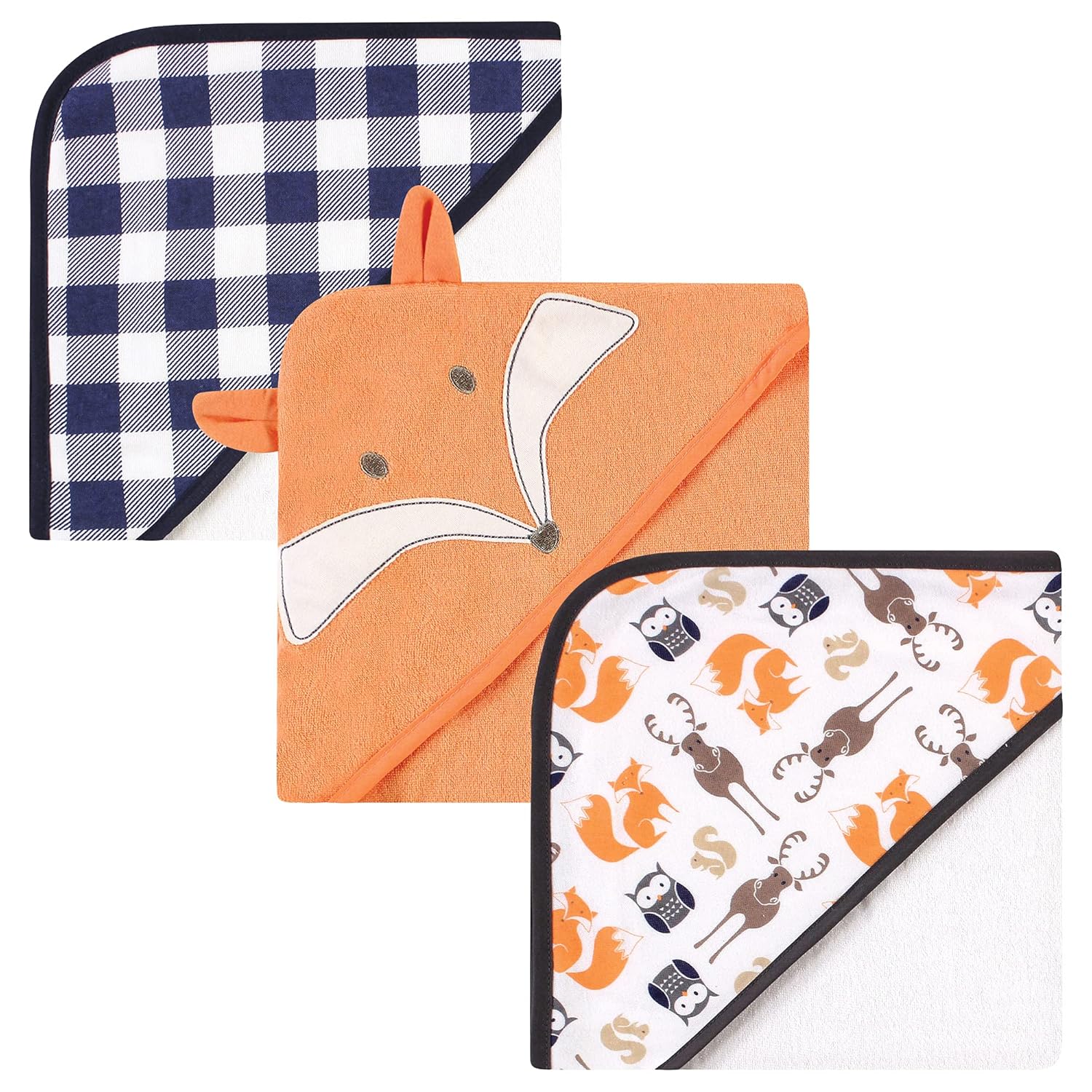 Hudson Baby Unisex Hooded Towels Fox One Size