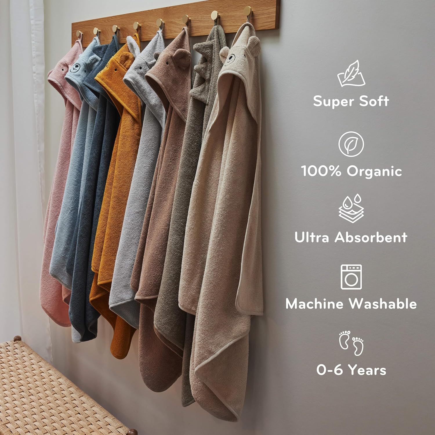 Huxie Baby Hooded Towel - Organic Cotton 32 x 32