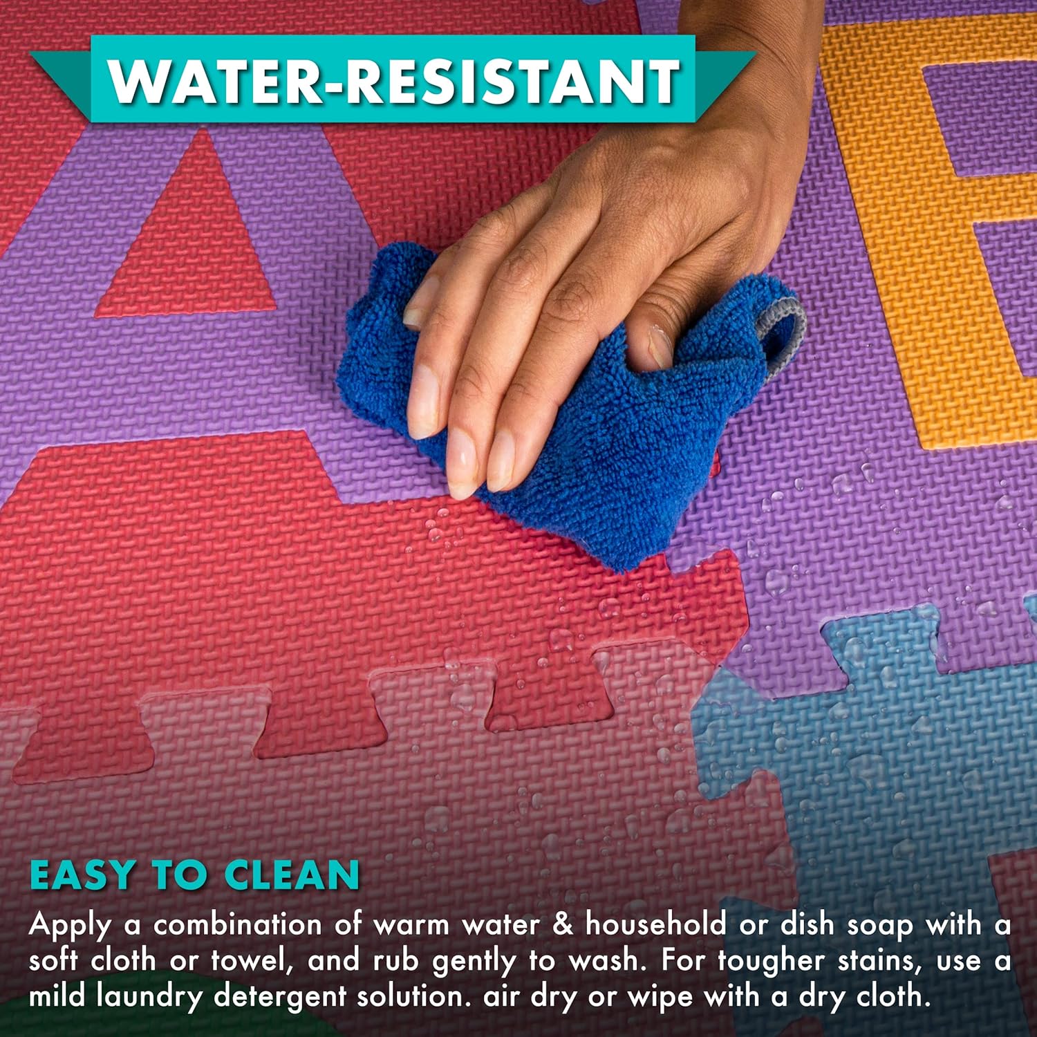 ProSource Kids Foam Puzzle Play Mat 36 Tiles 12x12