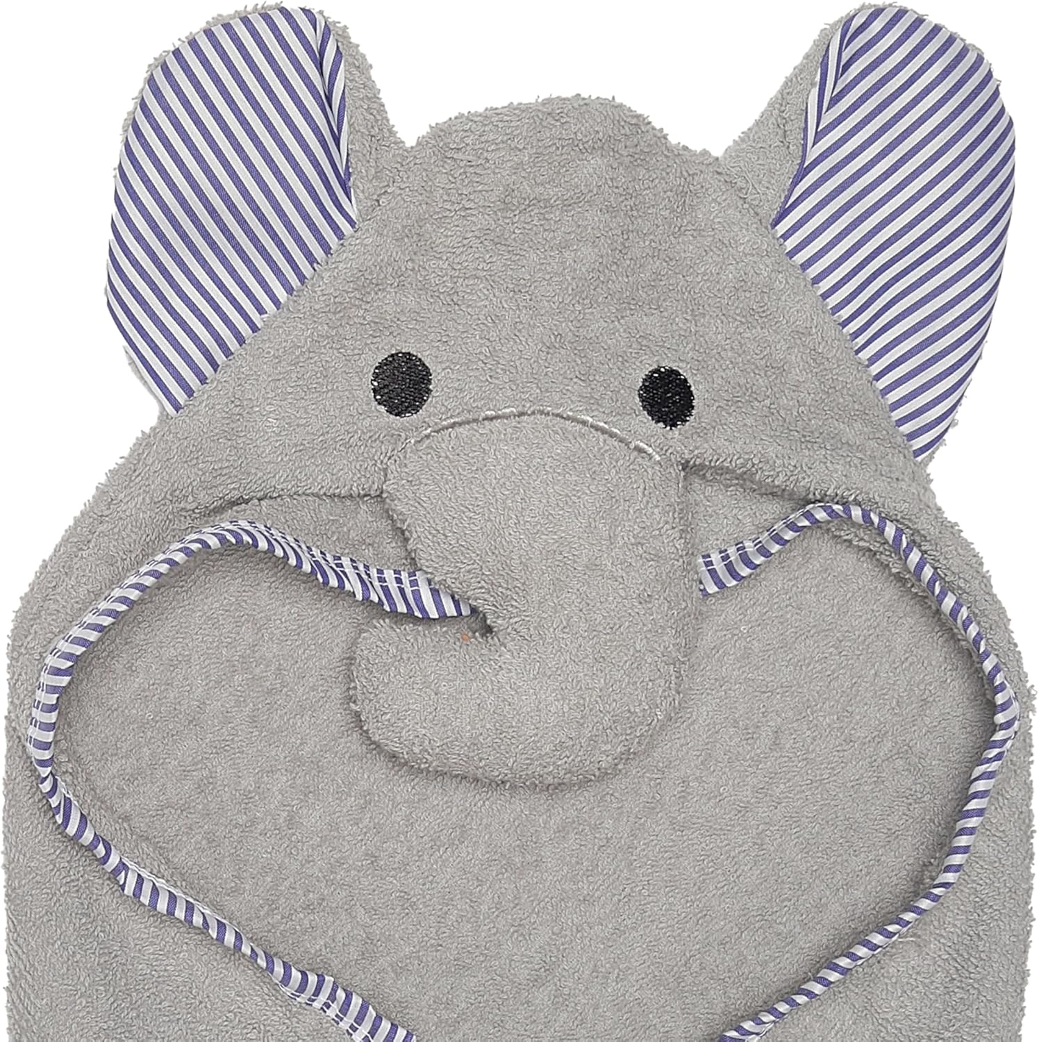 EVERYDAY KIDS Hooded Bath Towel - 3D Gray Elephant Soft Absorbent