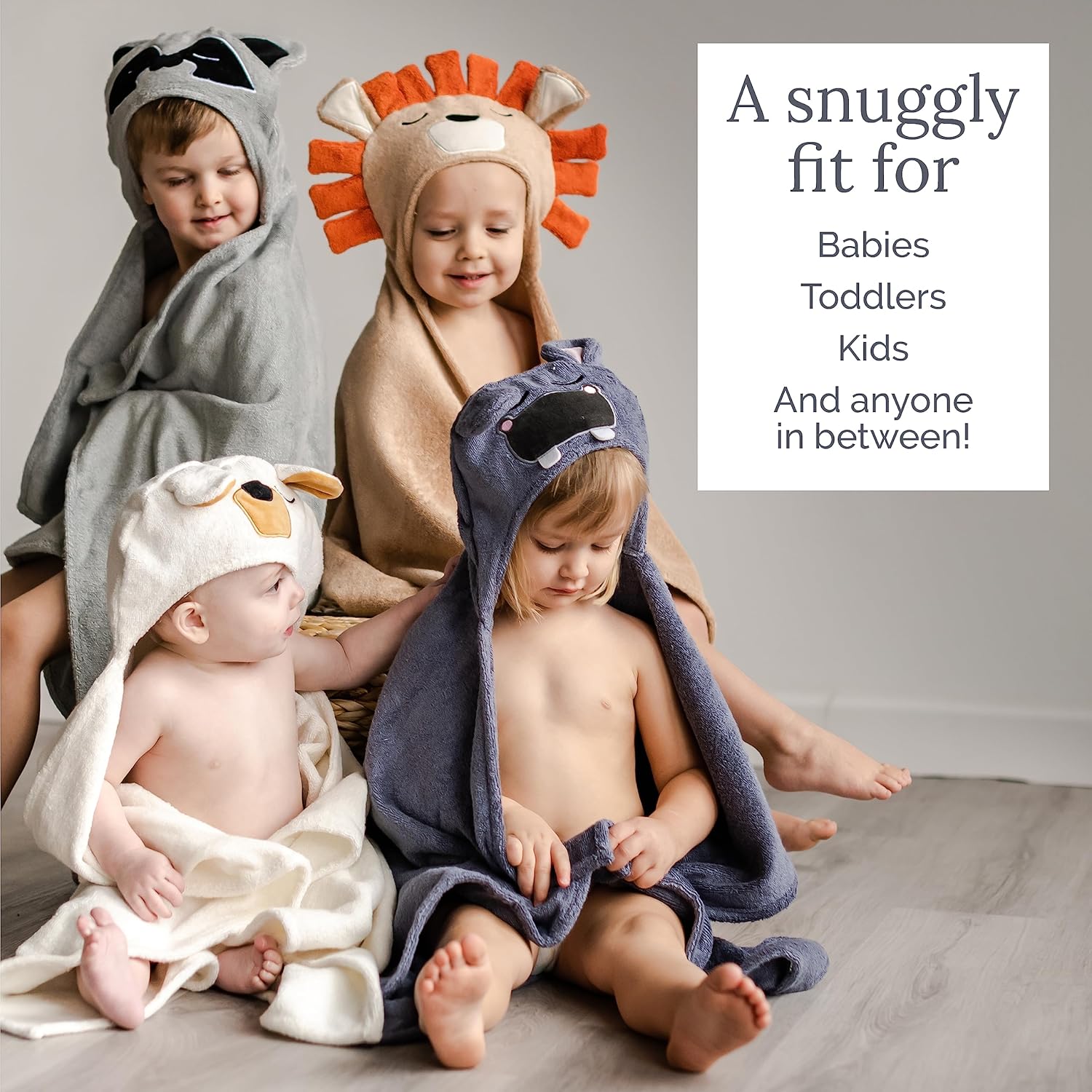 Natemia Premium Hooded Baby Towel with Hippo Design