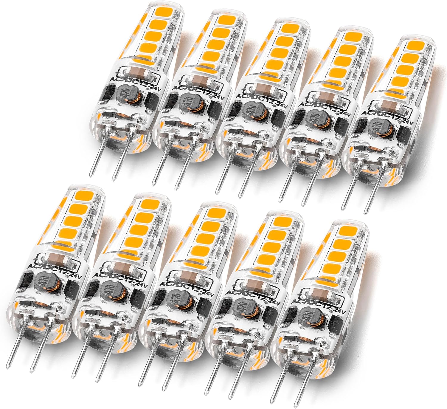 ALIDE G4 LED Bulbs 12V 24V 10W 20W Warm White 2700K 10 Pack