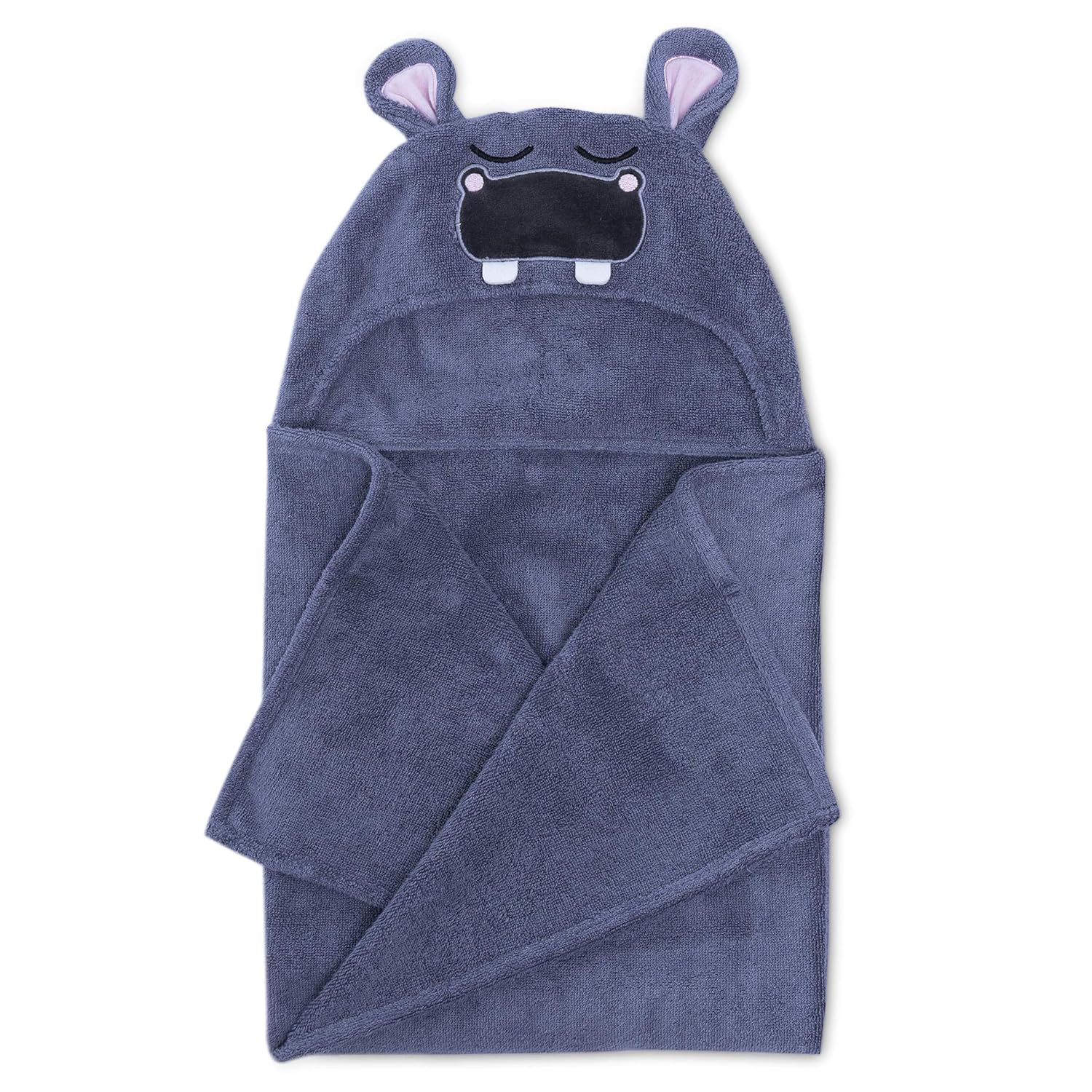 Natemia Premium Hooded Baby Towel with Hippo Design