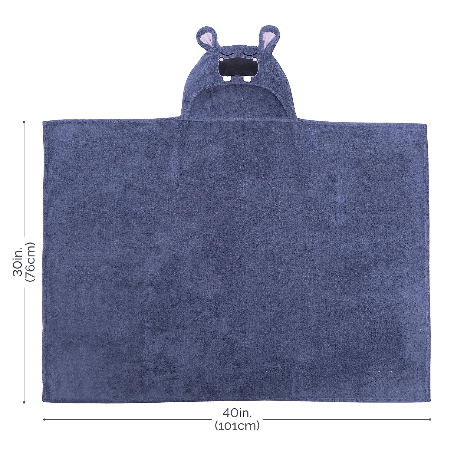 Natemia Premium Hooded Baby Towel with Hippo Design